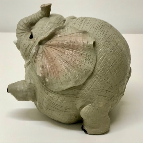 Vintage Round Fat Rotund Happy Frolicking Playful Baby Elephant Figurine - Picture 5 of 10